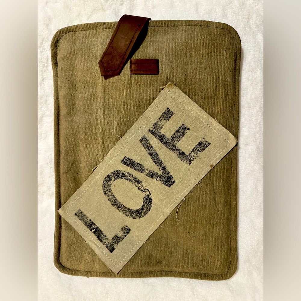 Handmade Tablet Sleeve; Inspired by Myra Bag; New; Never Used; Upcycled Canvas